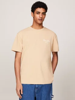 T-Shirty*Tommy Hilfiger T-shirt Z Logo Tommy Z Tyłu GENTLE GOLD