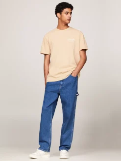 T-Shirty*Tommy Hilfiger T-shirt Z Logo Tommy Z Tyłu GENTLE GOLD