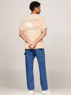 T-Shirty*Tommy Hilfiger T-shirt Z Logo Tommy Z Tyłu GENTLE GOLD