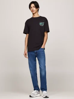 T-Shirty*Tommy Hilfiger T-shirt Z Logo W Stylu Graffiti BLACK