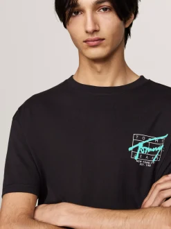 T-Shirty*Tommy Hilfiger T-shirt Z Logo W Stylu Graffiti BLACK