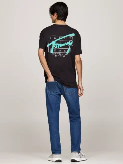 T-Shirty*Tommy Hilfiger T-shirt Z Logo W Stylu Graffiti BLACK