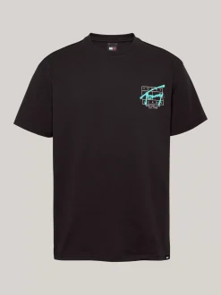 T-Shirty*Tommy Hilfiger T-shirt Z Logo W Stylu Graffiti BLACK
