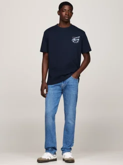 T-Shirty*Tommy Hilfiger T-shirt Z Logo W Stylu Graffiti DARK NIGHT NAVY