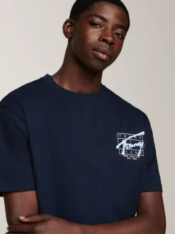 T-Shirty*Tommy Hilfiger T-shirt Z Logo W Stylu Graffiti DARK NIGHT NAVY