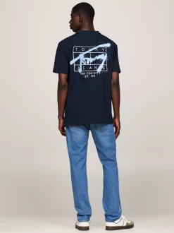 T-Shirty*Tommy Hilfiger T-shirt Z Logo W Stylu Graffiti DARK NIGHT NAVY