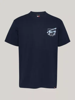 T-Shirty*Tommy Hilfiger T-shirt Z Logo W Stylu Graffiti DARK NIGHT NAVY