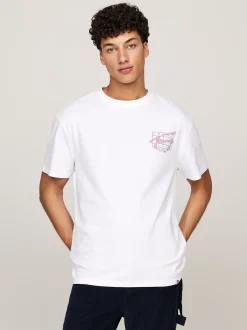 T-Shirty*Tommy Hilfiger T-shirt Z Logo W Stylu Graffiti WHITE
