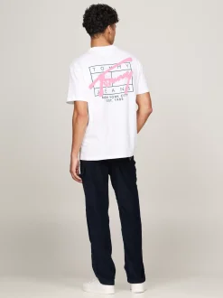T-Shirty*Tommy Hilfiger T-shirt Z Logo W Stylu Graffiti WHITE