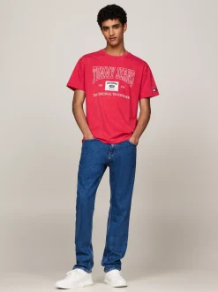 T-Shirty*Tommy Hilfiger T-shirt Z Logo W Stylu Retro DEEP CRIMSON