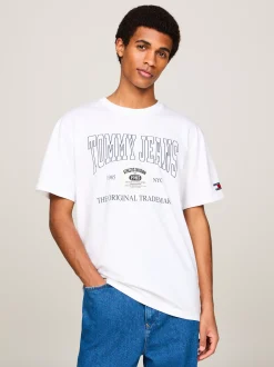 T-Shirty*Tommy Hilfiger T-shirt Z Logo W Stylu Retro WHITE