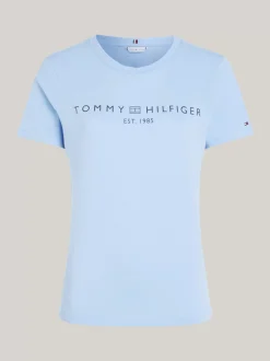 T-Shirty*Tommy Hilfiger T-shirt Z Logo Z Flagą Curve VESSEL BLUE