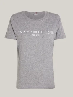 T-Shirty*Tommy Hilfiger T-shirt Z Logo Z Flagą Curve MEDIUM GREY HEATHER
