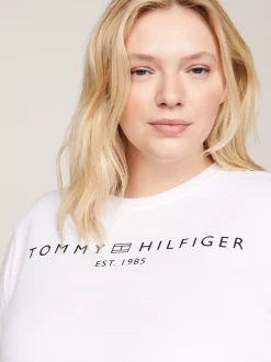 T-Shirty*Tommy Hilfiger T-shirt Z Logo Z Flagą Curve TH OPTIC WHITE