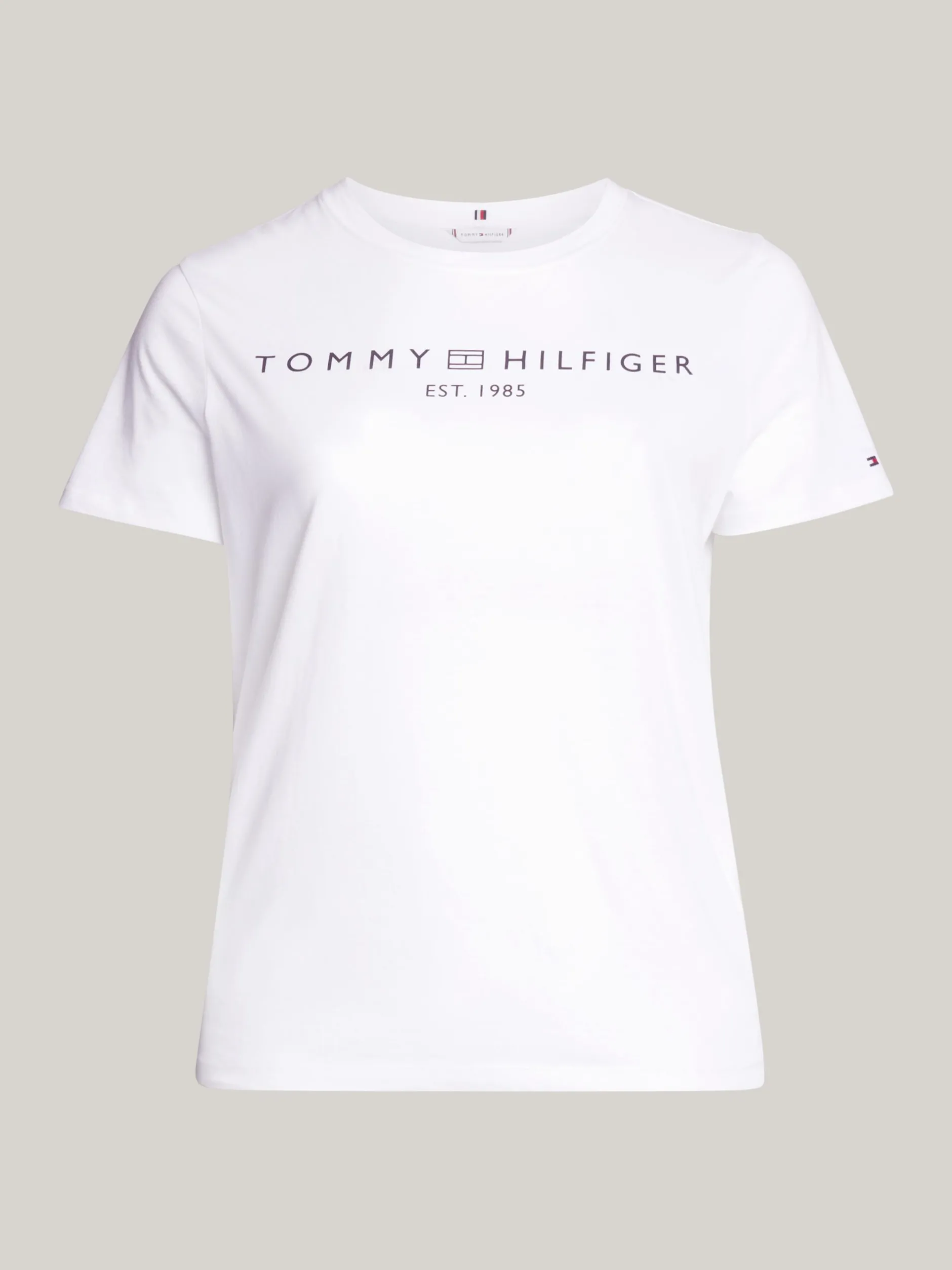 T-Shirty*Tommy Hilfiger T-shirt Z Logo Z Flagą Curve TH OPTIC WHITE