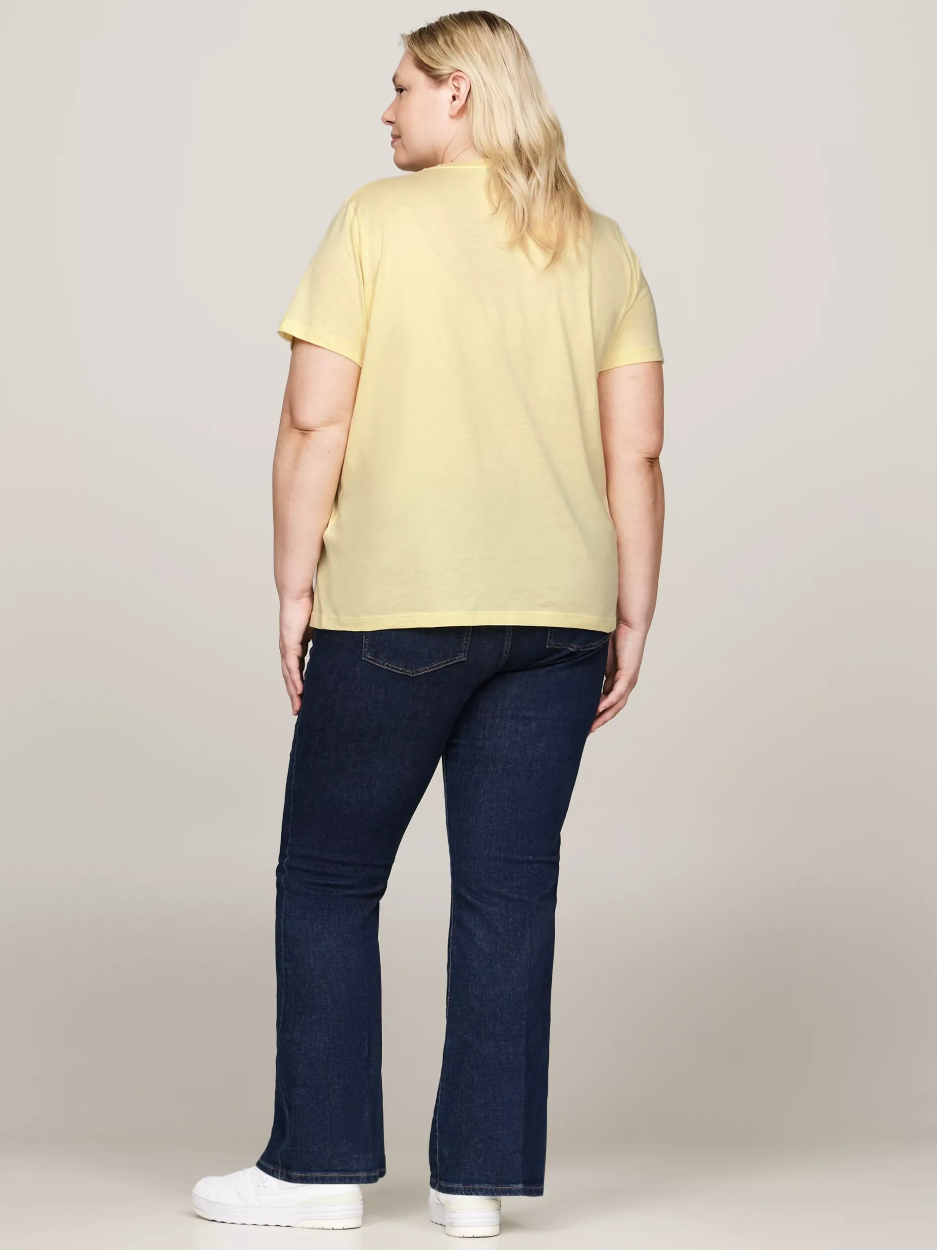T-Shirty*Tommy Hilfiger T-shirt Z Logo Z Flagą Curve LEMON ZEST