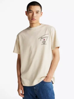 T-Shirty*Tommy Hilfiger T-shirt Z Logo Z Podpisem Z Tyłu NEWSPRINT