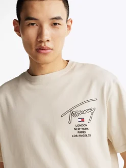 T-Shirty*Tommy Hilfiger T-shirt Z Logo Z Podpisem Z Tyłu NEWSPRINT