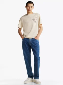 T-Shirty*Tommy Hilfiger T-shirt Z Logo Z Podpisem Z Tyłu NEWSPRINT
