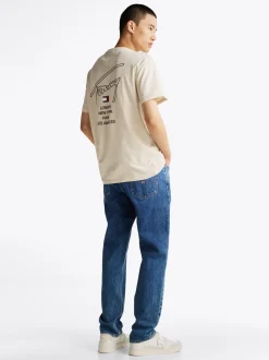T-Shirty*Tommy Hilfiger T-shirt Z Logo Z Podpisem Z Tyłu NEWSPRINT