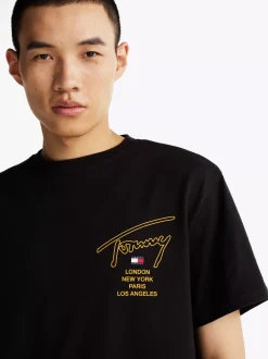 T-Shirty*Tommy Hilfiger T-shirt Z Logo Z Podpisem Z Tyłu BLACK
