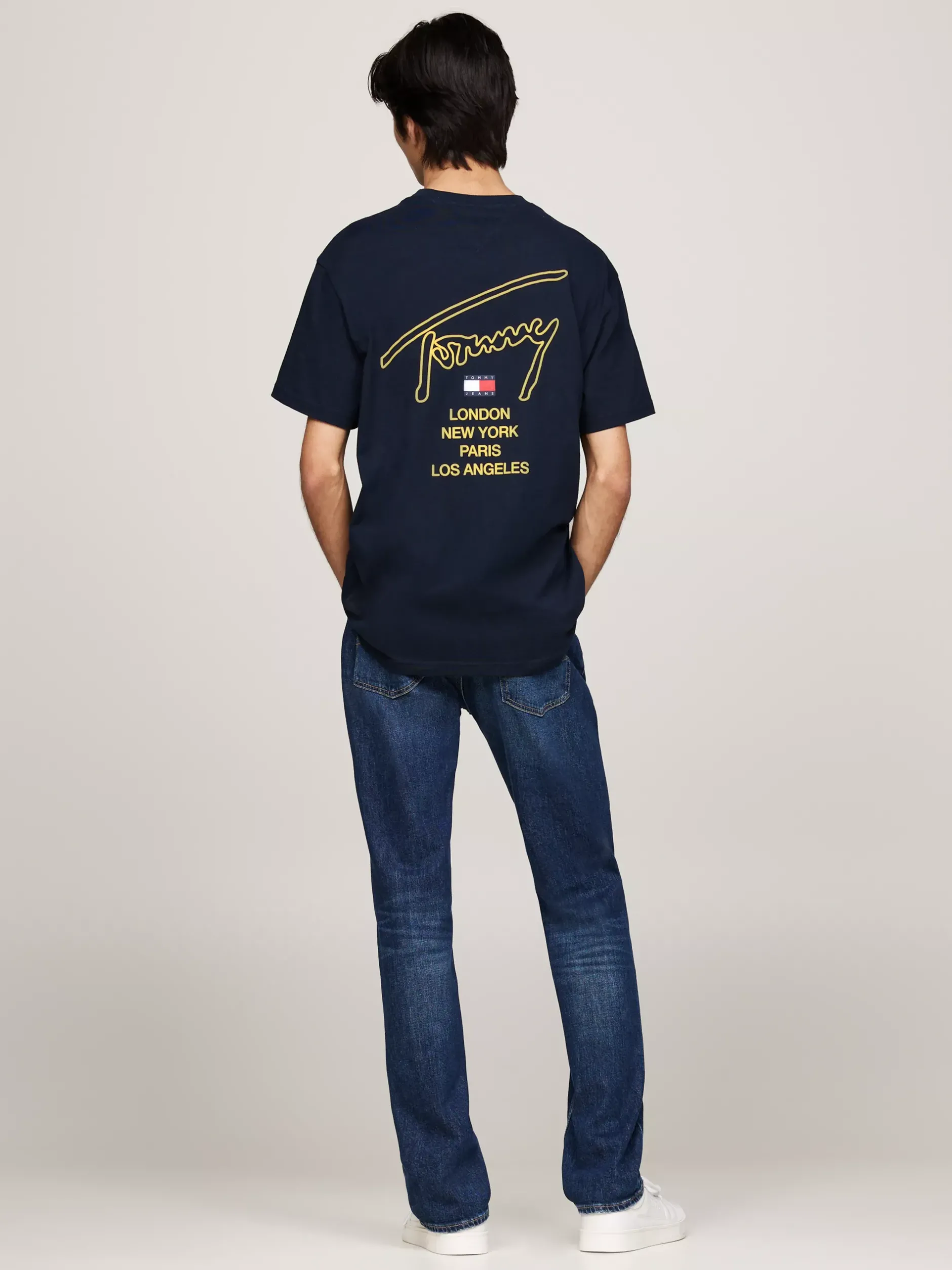 T-Shirty*Tommy Hilfiger T-shirt Z Logo Z Podpisem Z Tyłu DARK NIGHT NAVY