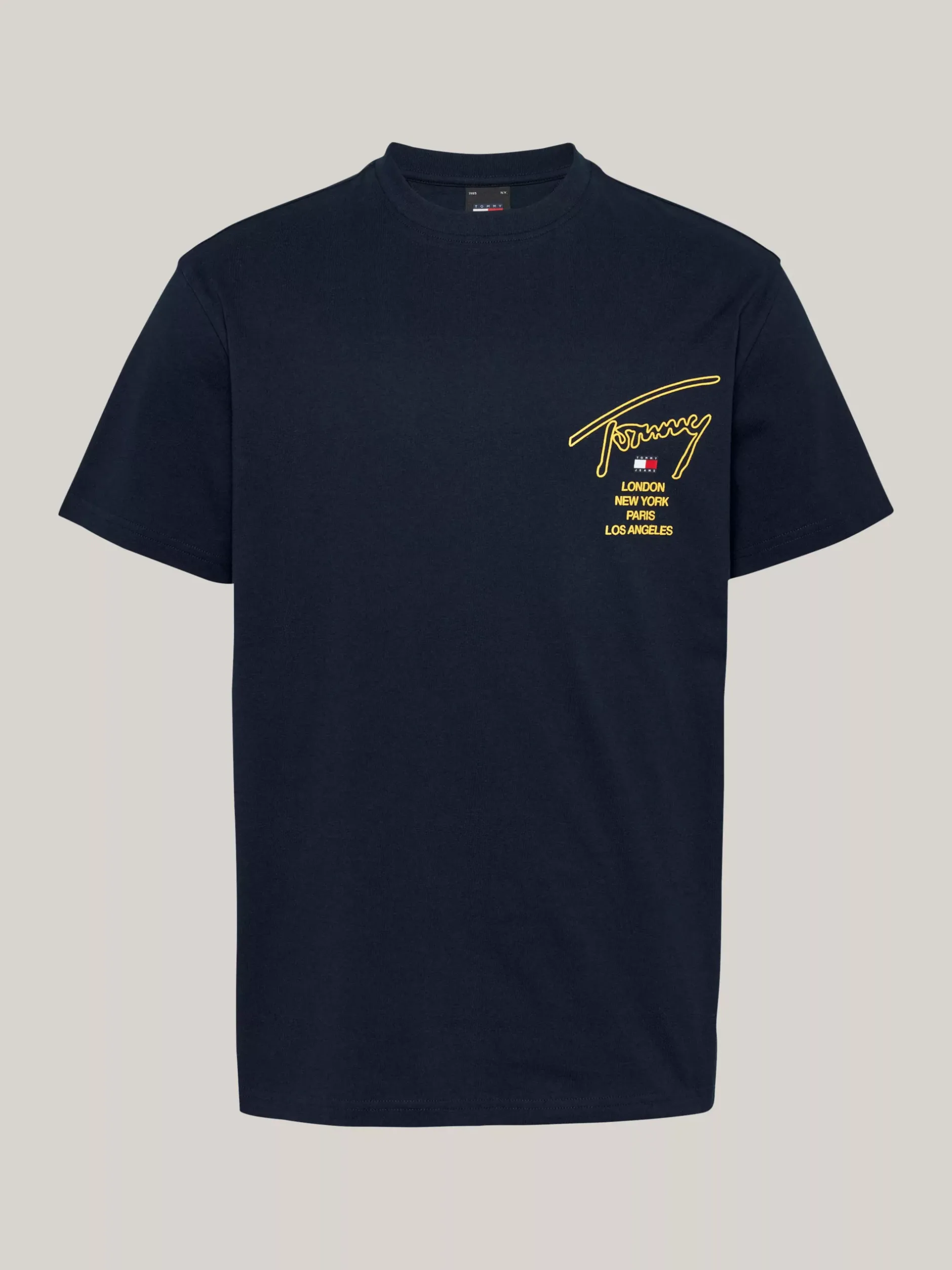 T-Shirty*Tommy Hilfiger T-shirt Z Logo Z Podpisem Z Tyłu DARK NIGHT NAVY