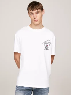 T-Shirty*Tommy Hilfiger T-shirt Z Logo Z Podpisem Z Tyłu WHITE