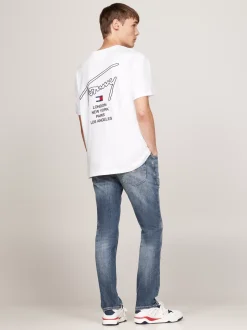 T-Shirty*Tommy Hilfiger T-shirt Z Logo Z Podpisem Z Tyłu WHITE