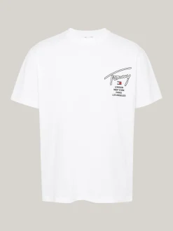 T-Shirty*Tommy Hilfiger T-shirt Z Logo Z Podpisem Z Tyłu WHITE