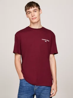 T-Shirty*Tommy Hilfiger T-shirt Z Logo Z Tyłu DEEP ROUGE