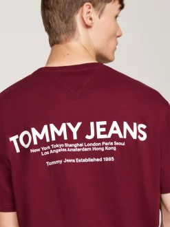 T-Shirty*Tommy Hilfiger T-shirt Z Logo Z Tyłu DEEP ROUGE