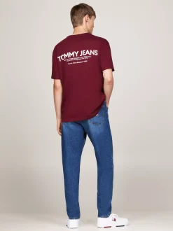 T-Shirty*Tommy Hilfiger T-shirt Z Logo Z Tyłu DEEP ROUGE