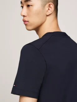 T-Shirty*Tommy Hilfiger T-shirt Z Merceryzowanej Bawełny Z Flagą DESERT SKY