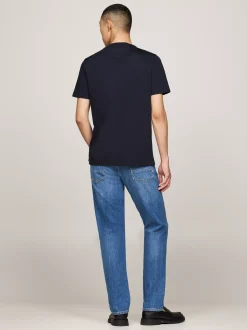 T-Shirty*Tommy Hilfiger T-shirt Z Merceryzowanej Bawełny Z Flagą DESERT SKY