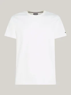 T-Shirty*Tommy Hilfiger T-shirt Z Merceryzowanej Bawełny Z Flagą ECRU