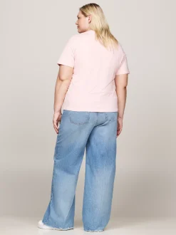 T-Shirty*Tommy Hilfiger T-shirt Z Napisem Z Kolekcji Curve DELICATE PINK