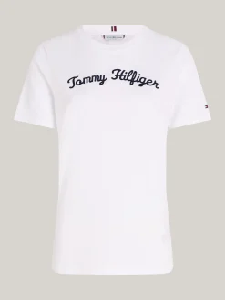 T-Shirty*Tommy Hilfiger T-shirt Z Napisem Z Kolekcji Curve TH OPTIC WHITE