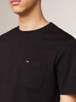 T-Shirty*Tommy Hilfiger T-shirt Z Naszywaną Kieszenią BLACK
