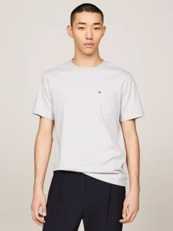 T-Shirty*Tommy Hilfiger T-shirt Z Naszywaną Kieszenią LIGHT GREY HEATHER