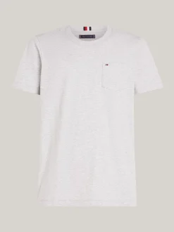 T-Shirty*Tommy Hilfiger T-shirt Z Naszywaną Kieszenią LIGHT GREY HEATHER