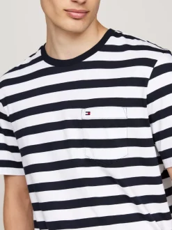 T-Shirty*Tommy Hilfiger T-shirt Z Naszywaną Kieszenią DESERT SKY/WHITE