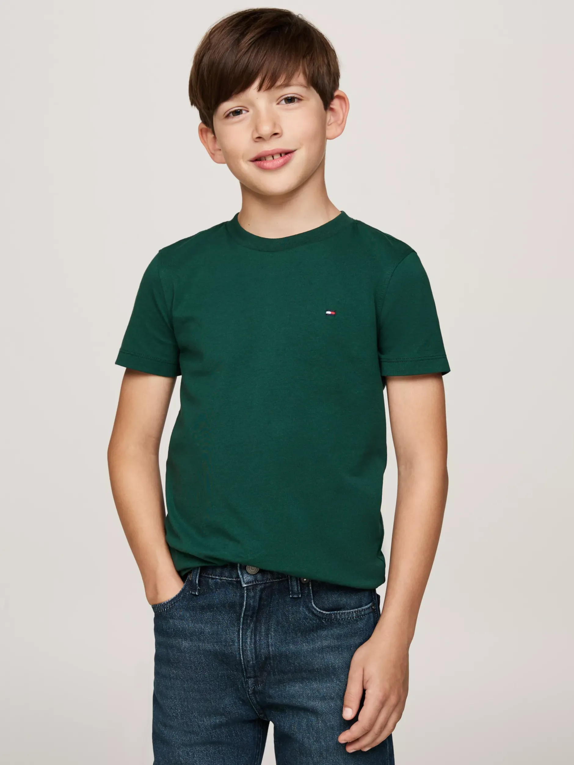T-Shirty I Koszulki Polo*Tommy Hilfiger T-shirt Z Okrągłym Dekoltem ORNAMENTAL GREEN