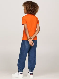 T-Shirty I Koszulki Polo*Tommy Hilfiger T-shirt Z Okrągłym Dekoltem ORANGE THUNDER