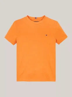 T-Shirty I Koszulki Polo*Tommy Hilfiger T-shirt Z Okrągłym Dekoltem ORANGE THUNDER