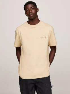 T-Shirty*Tommy Hilfiger T-shirt Z Okrągłym Dekoltem Z Logo GENTLE GOLD