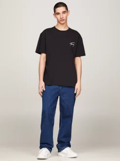T-Shirty*Tommy Hilfiger T-shirt Z Okrągłym Dekoltem Z Logo BLACK