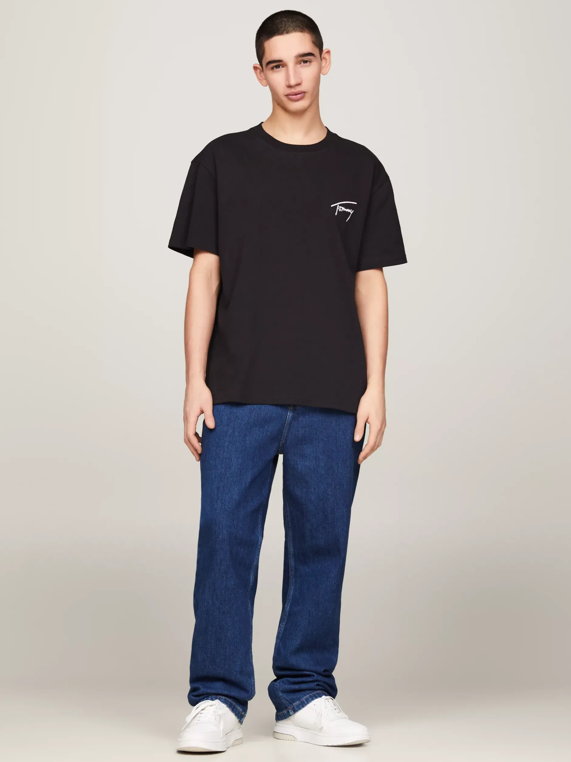 T-Shirty*Tommy Hilfiger T-shirt Z Okrągłym Dekoltem Z Logo BLACK