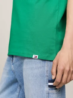 T-Shirty*Tommy Hilfiger T-shirt Z Okrągłym Dekoltem Z Logo GREEN MALACHITE