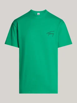 T-Shirty*Tommy Hilfiger T-shirt Z Okrągłym Dekoltem Z Logo GREEN MALACHITE